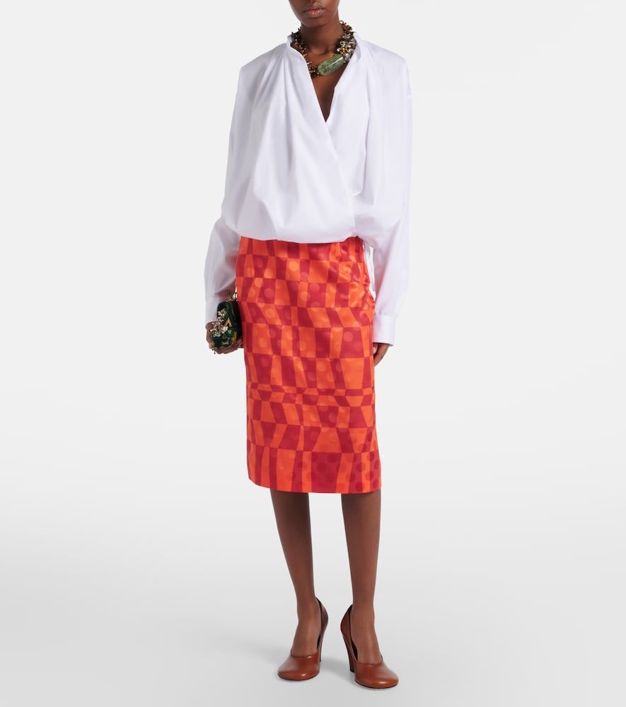 Gonna midi in jacquard di raso - Dries Van Noten - Modalova