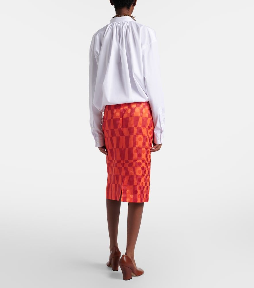 Gonna midi in jacquard di raso - Dries Van Noten - Modalova