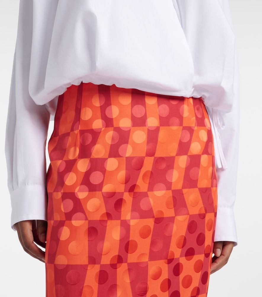 Gonna midi in jacquard di raso - Dries Van Noten - Modalova