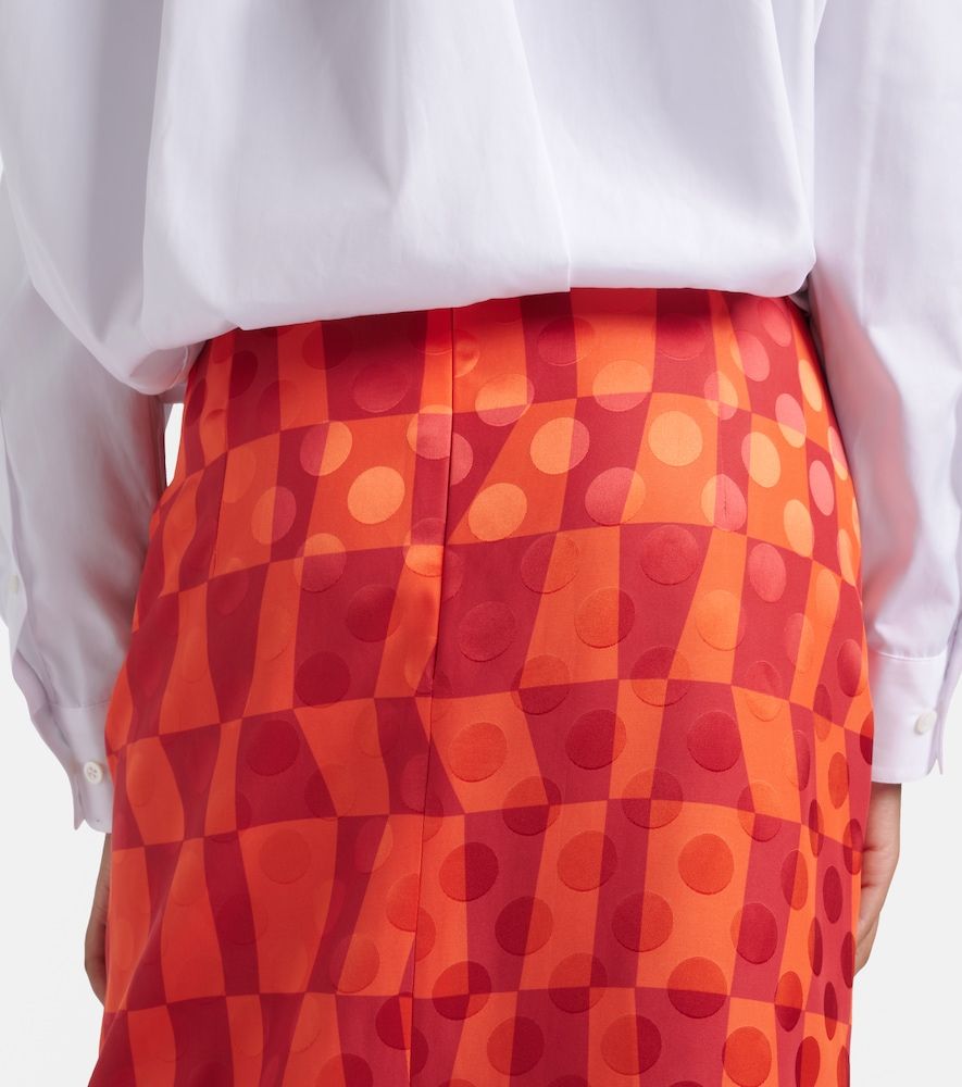 Gonna midi in jacquard di raso - Dries Van Noten - Modalova