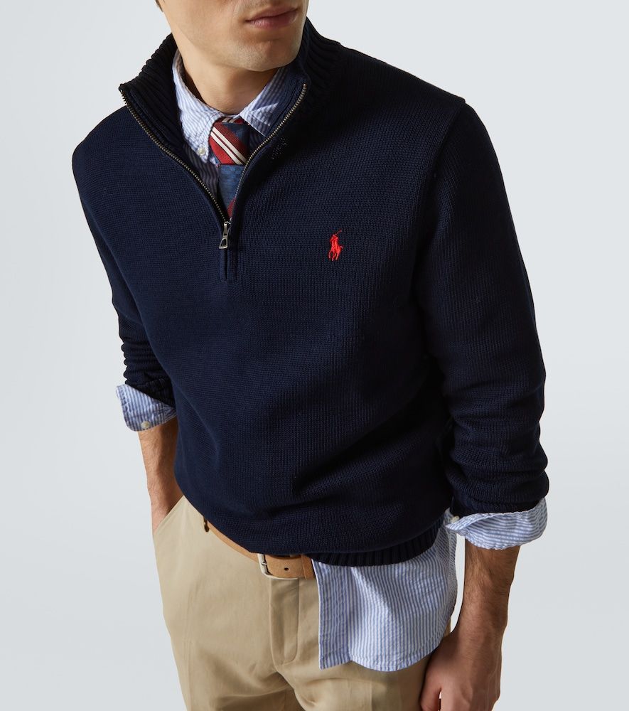 Logo cotton half-zip sweater - Polo Ralph Lauren - Modalova