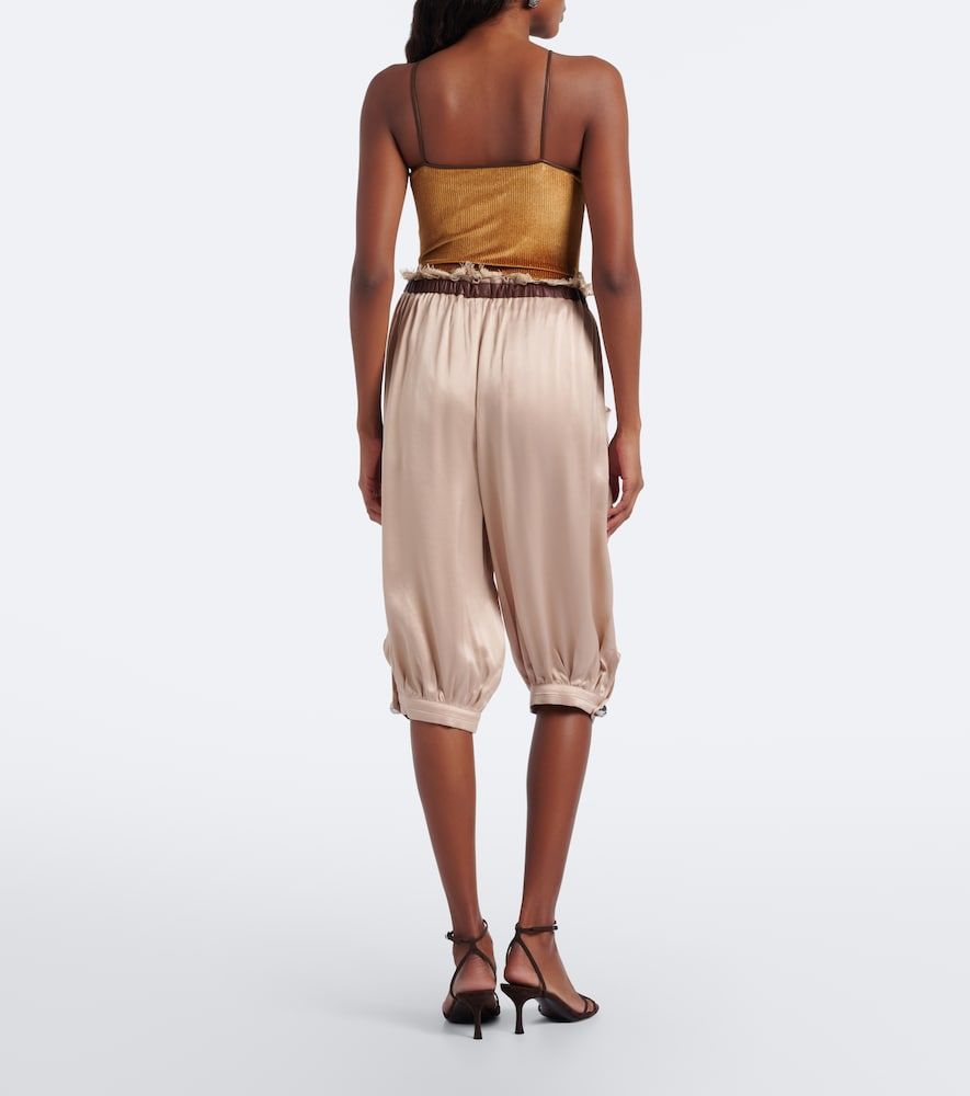 Leather-trimmed capri pants - Jacques Wei - Modalova