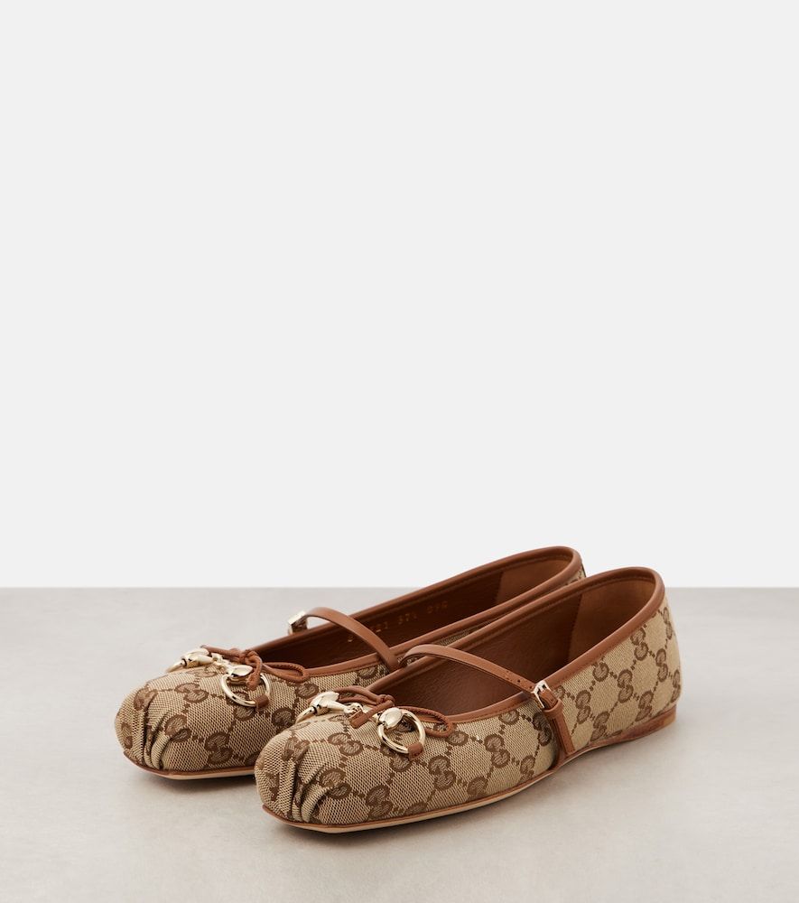 Horsebit GG Canvas ballet flats - Gucci - Modalova