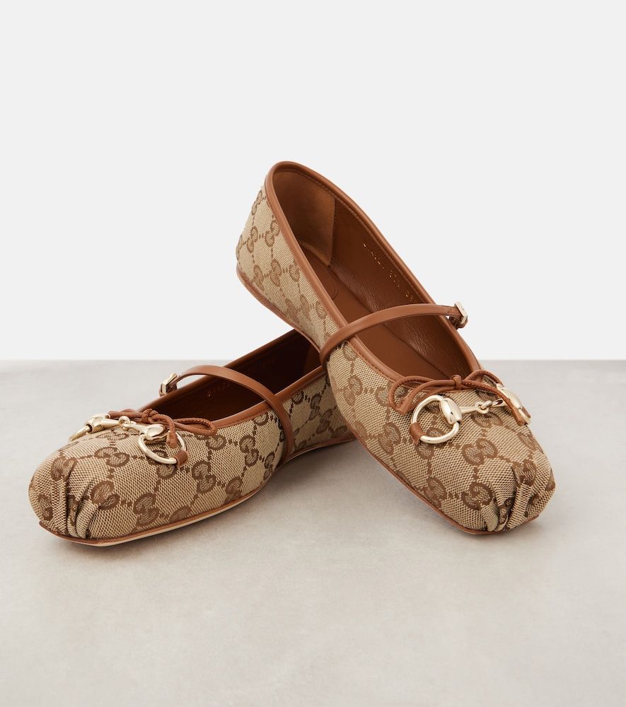 Horsebit GG Canvas ballet flats - Gucci - Modalova