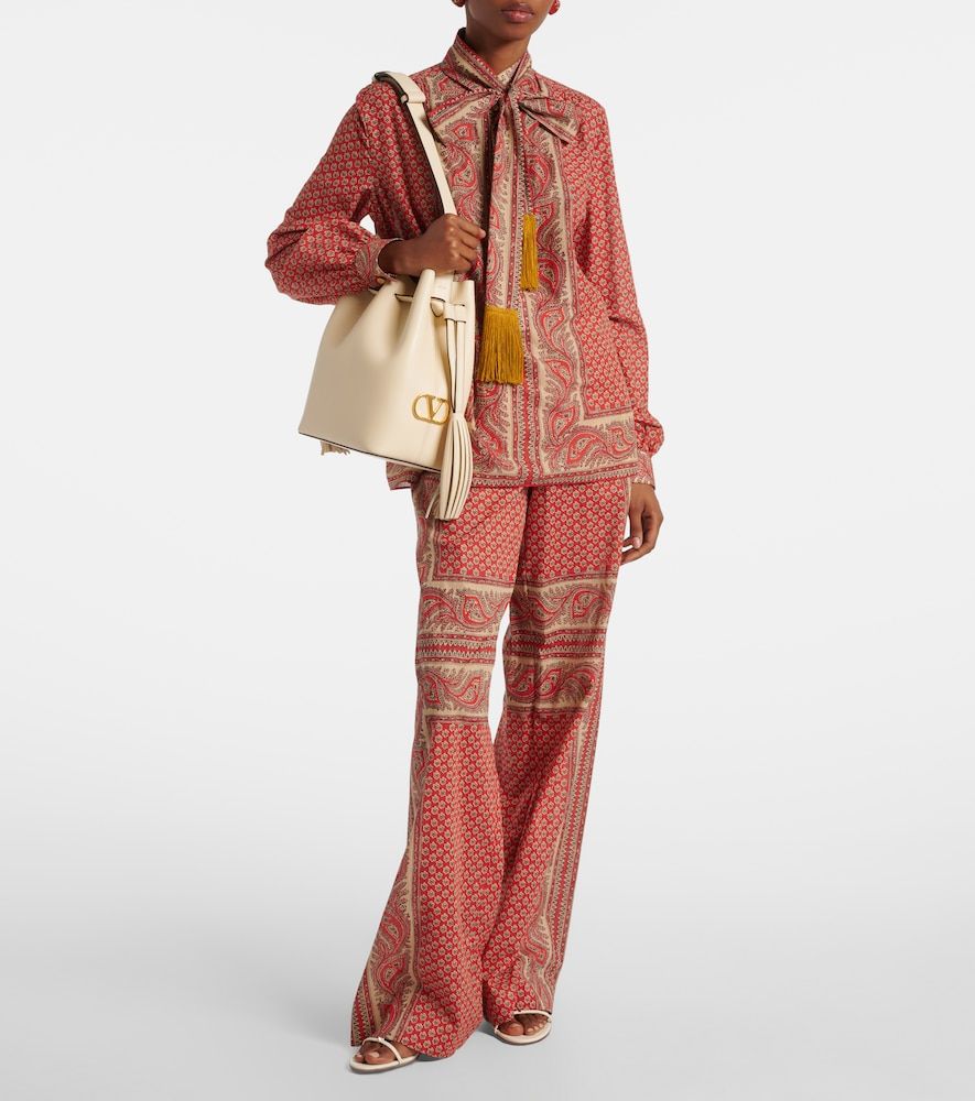 Pantalones anchos de algodón estampados - Valentino - Modalova