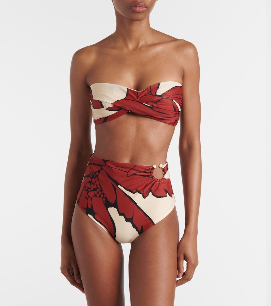 Braga de bikini de tiro alto estampada - Johanna Ortiz - Modalova