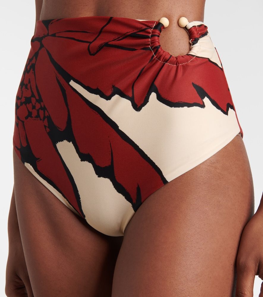 Braga de bikini de tiro alto estampada - Johanna Ortiz - Modalova