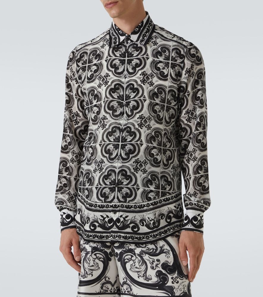 Camisa Martini Majolica de sarga de seda - Dolce&Gabbana - Modalova