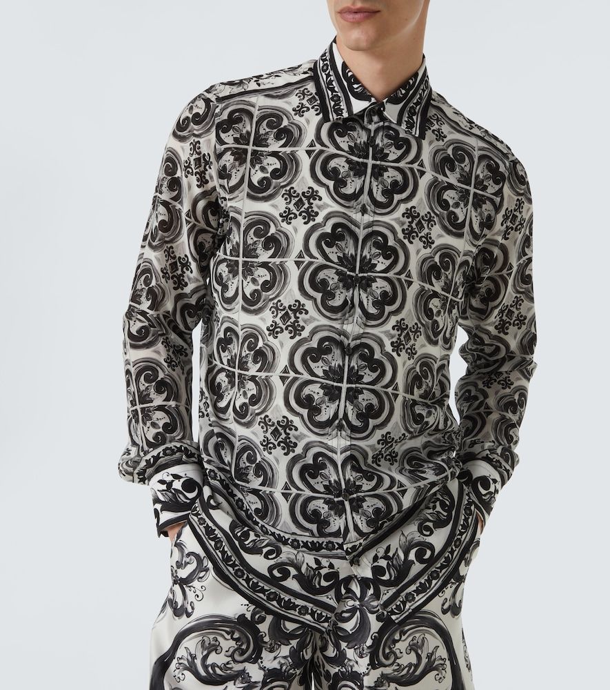Camisa Martini Majolica de sarga de seda - Dolce&Gabbana - Modalova