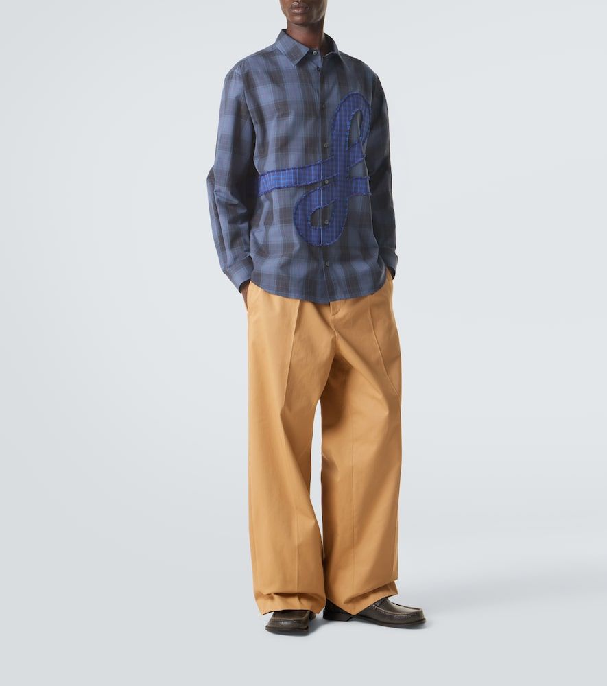 Pantalones anchos de gabardina de algodón - Loewe - Modalova