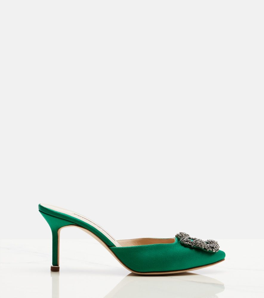 Mules Hangisimu 70 aus Satin mit Kristallen - Manolo Blahnik - Modalova