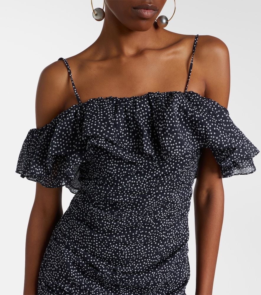 Vestido corto Davilia de algodón drapeado con lunares - Marant Etoile - Modalova