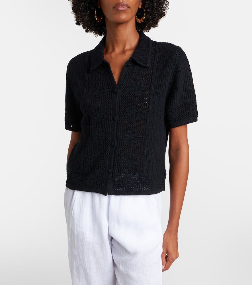 Top Rosemond in cotone e cashmere traforato - Velvet - Modalova