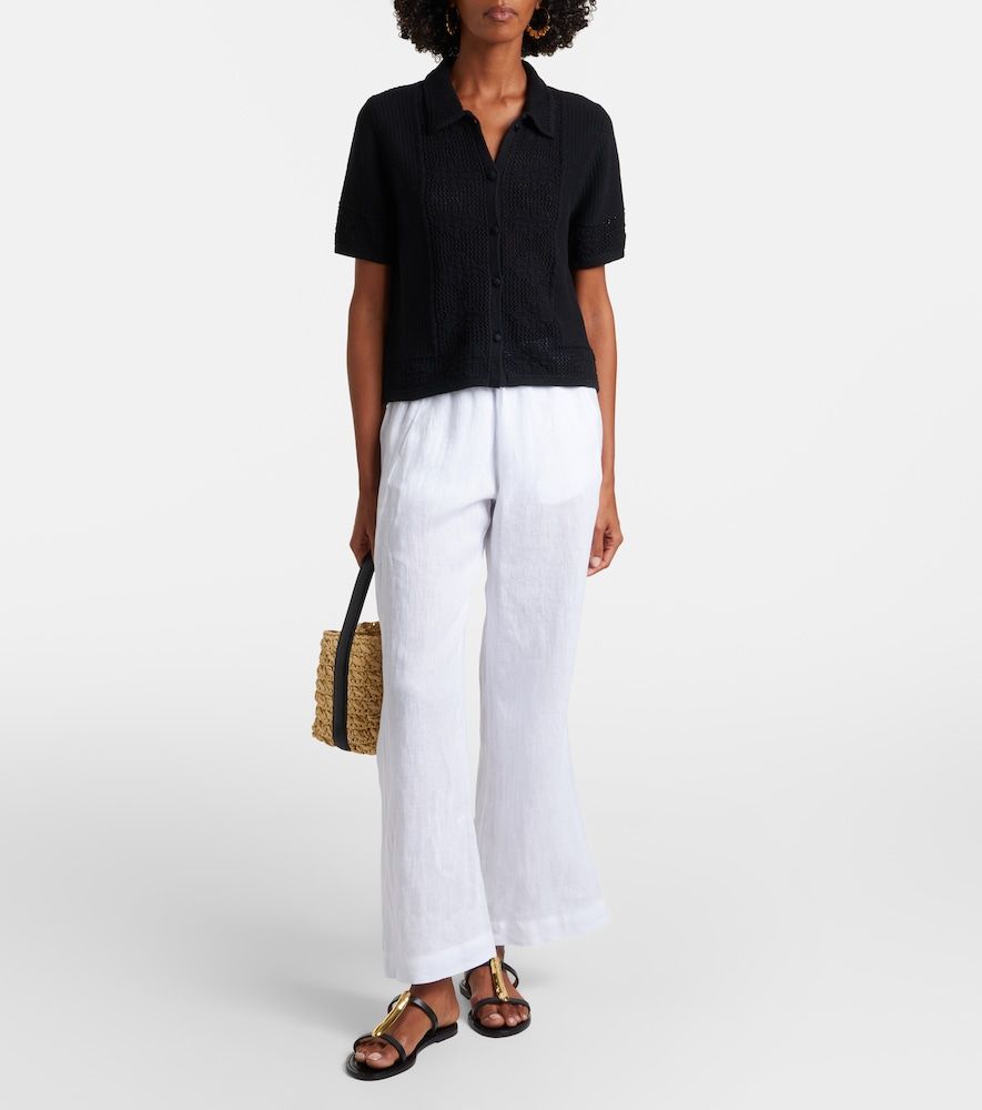 Top Rosemond in cotone e cashmere traforato - Velvet - Modalova