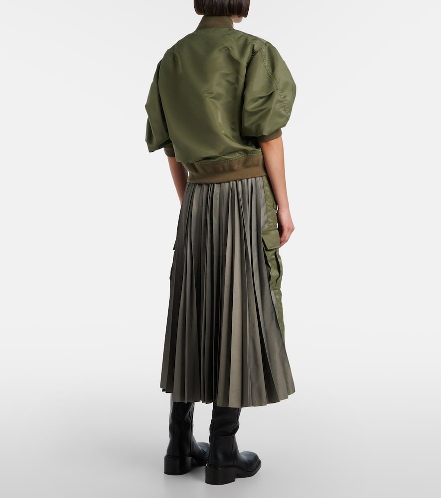 Falda midi cargo de lona plisada - Sacai - Modalova
