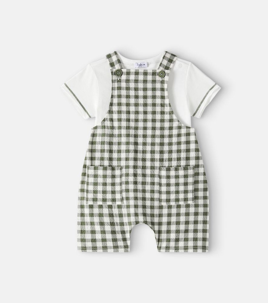 Bebé - set de camiseta y peto de cuadros - Il Gufo - Modalova