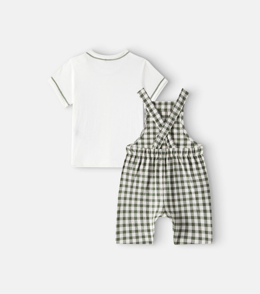 Bebé - set de camiseta y peto de cuadros - Il Gufo - Modalova
