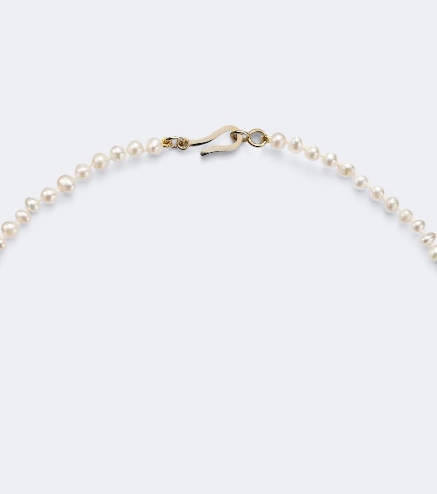 Collar de oro de 9 ct (375/1000) con perlas de agua dulce y hessonita - Ileana Makri - Modalova