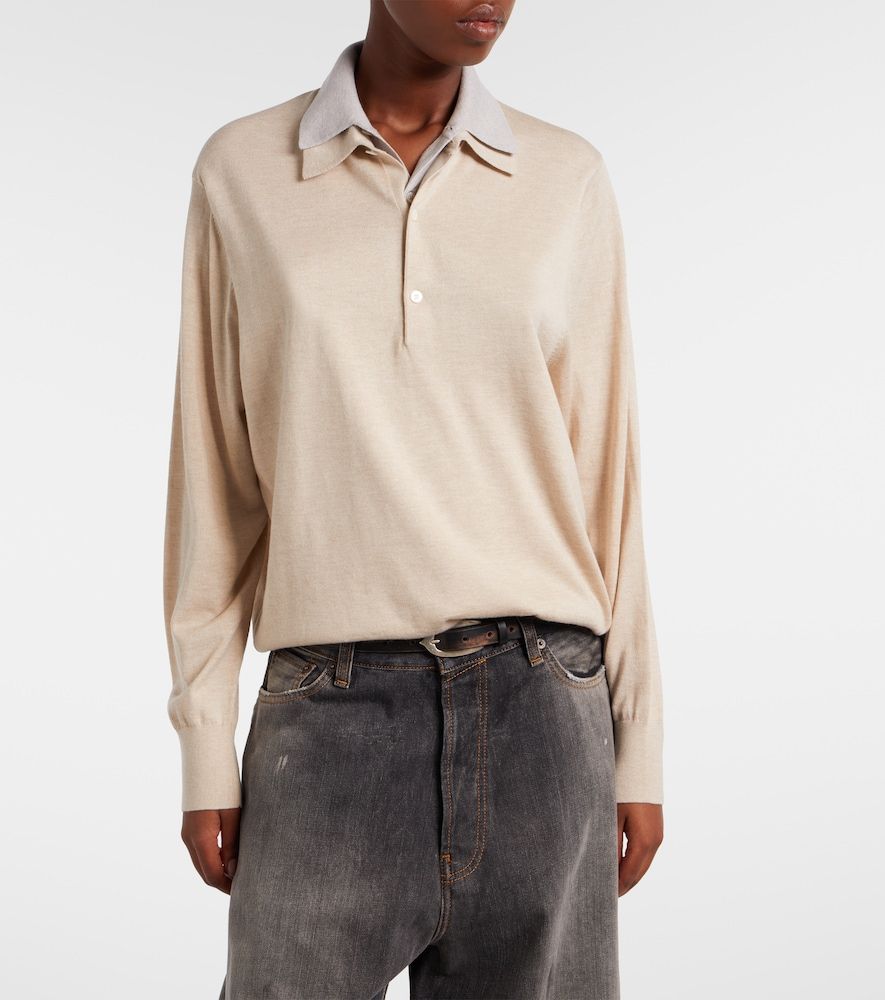 Silk, wool, and cashmere polo sweater - Acne Studios - Modalova