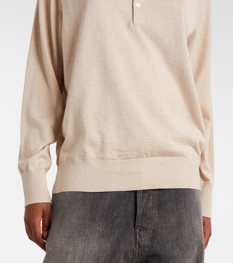 Silk, wool, and cashmere polo sweater - Acne Studios - Modalova
