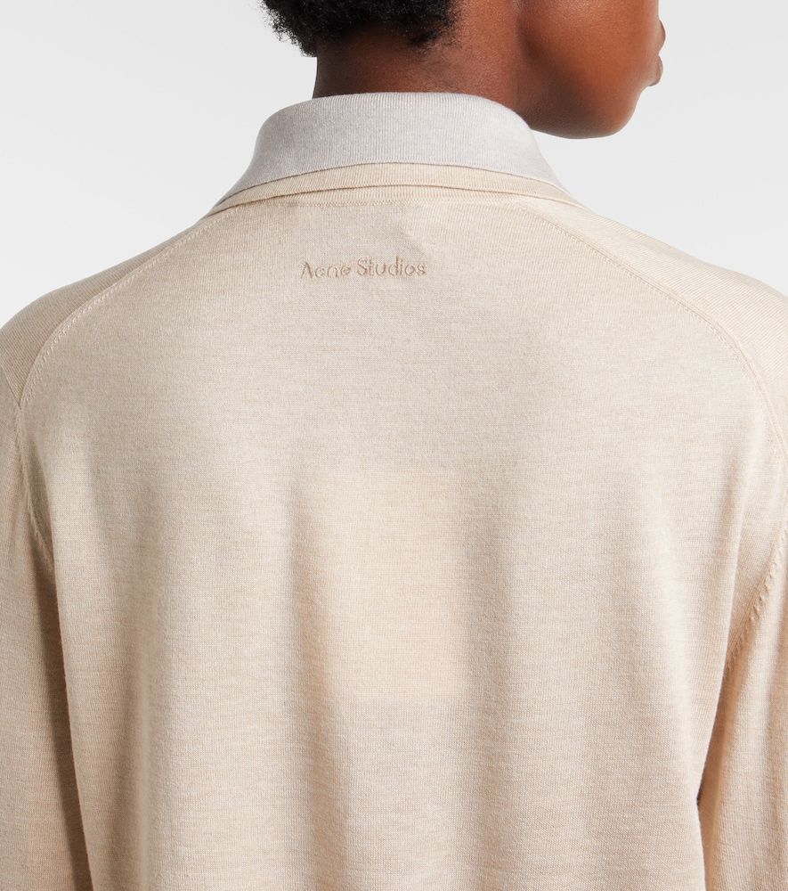 Silk, wool, and cashmere polo sweater - Acne Studios - Modalova