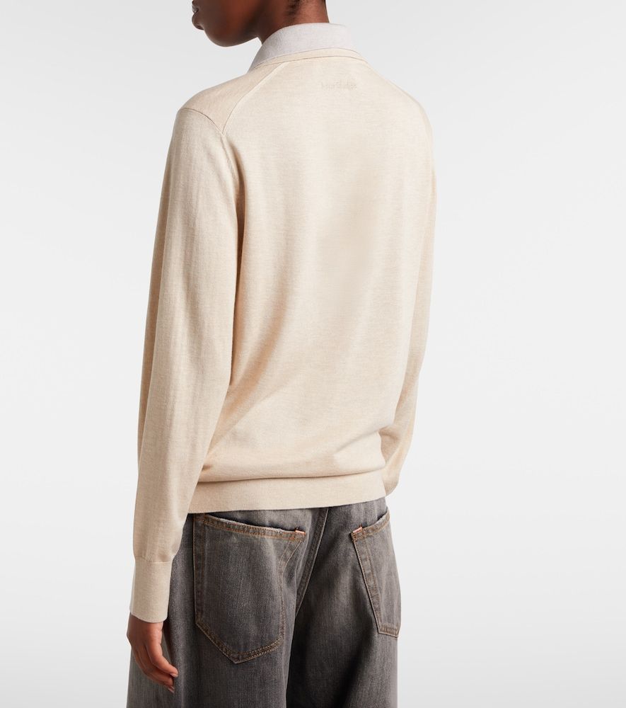 Silk, wool, and cashmere polo sweater - Acne Studios - Modalova