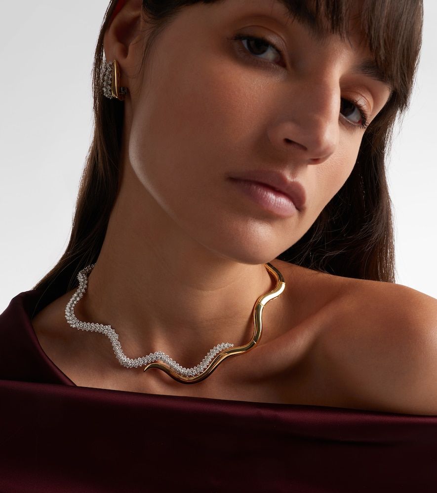 Golden Strada 18kt white and yellow gold necklace with diamonds - Yeprem - Modalova