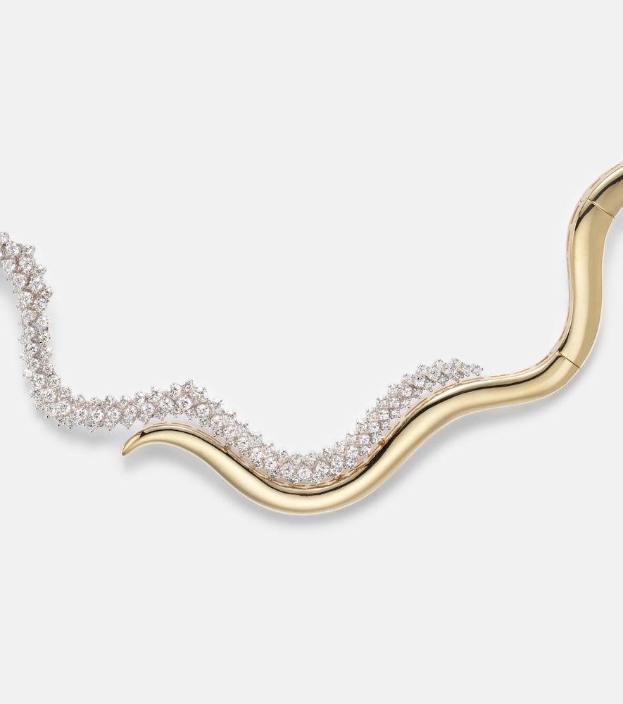 Collar Golden Strada de oro blanco y amarillo de 18 ct con diamantes - Yeprem - Modalova