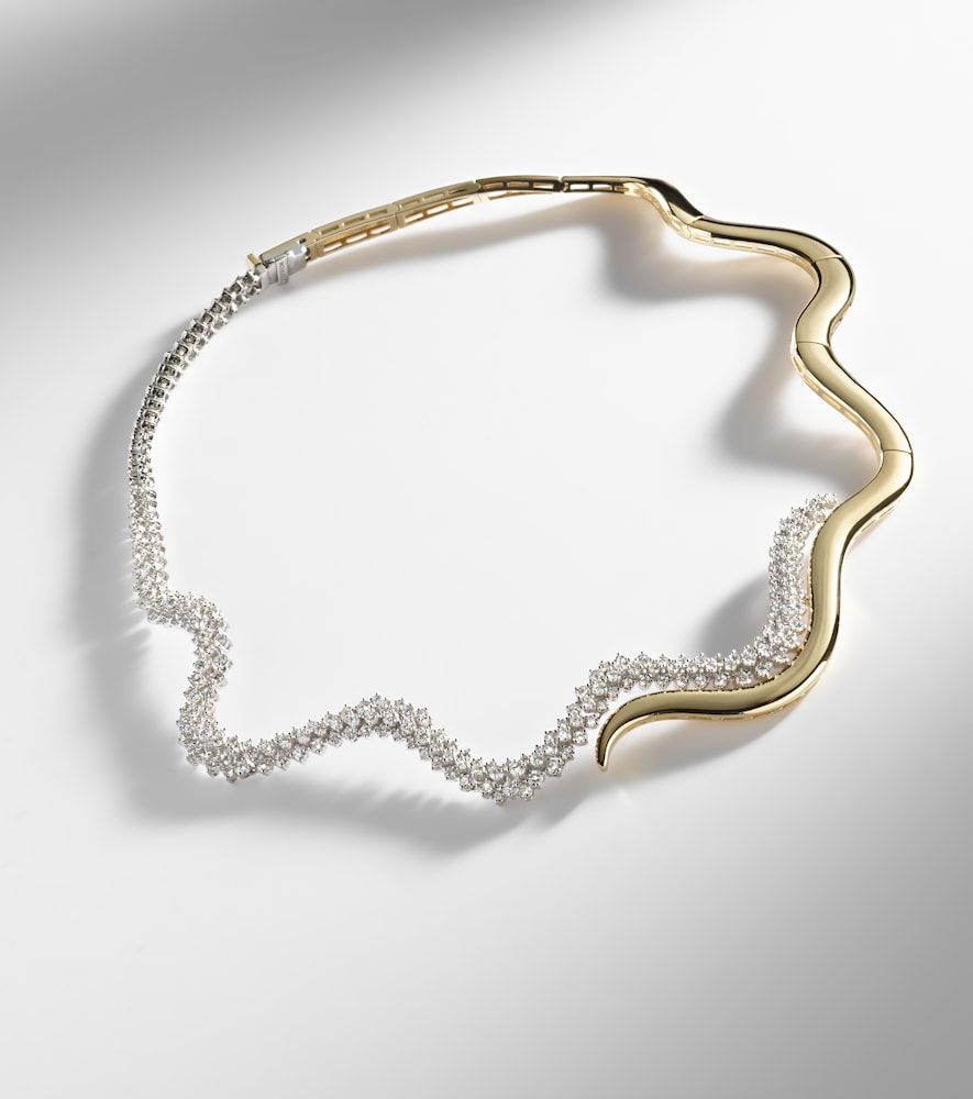 Collar Golden Strada de oro blanco y amarillo de 18 ct con diamantes - Yeprem - Modalova