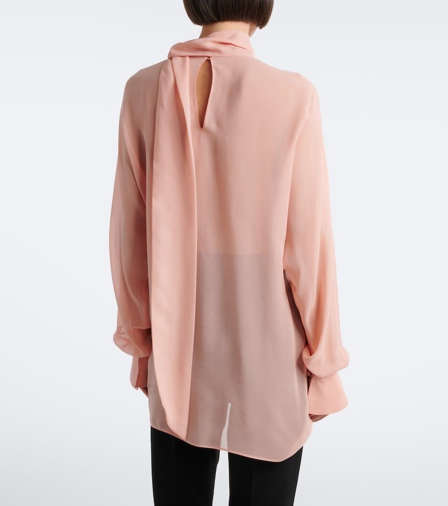 Tie-neck silk georgette blouse - Valentino - Modalova