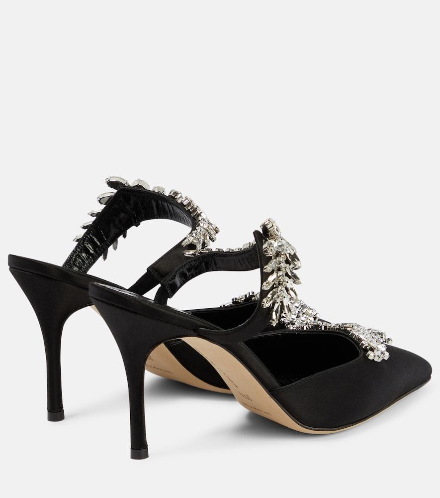 Mules Lurum 90 aus Satin mit Kristallen - Manolo Blahnik - Modalova