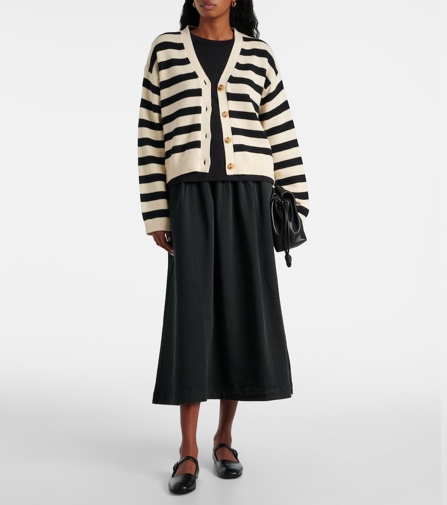 Cardigan Elodie in cotone e cashmere a righe - Velvet - Modalova