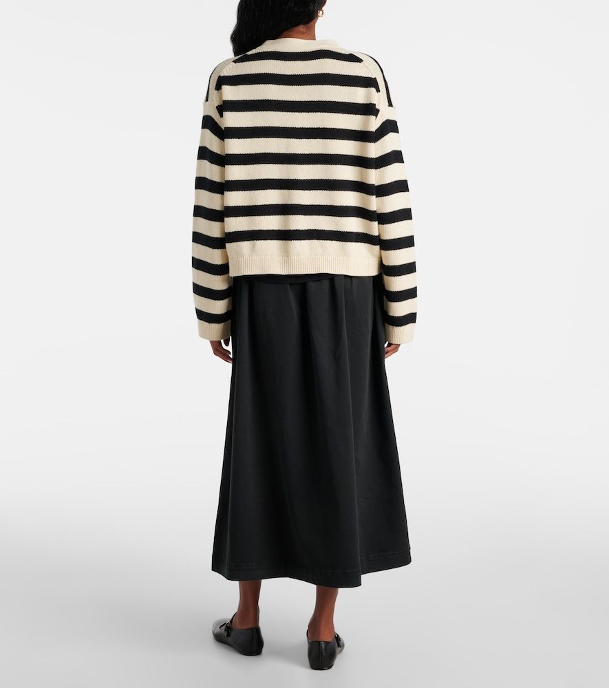 Cardigan Elodie in cotone e cashmere a righe - Velvet - Modalova