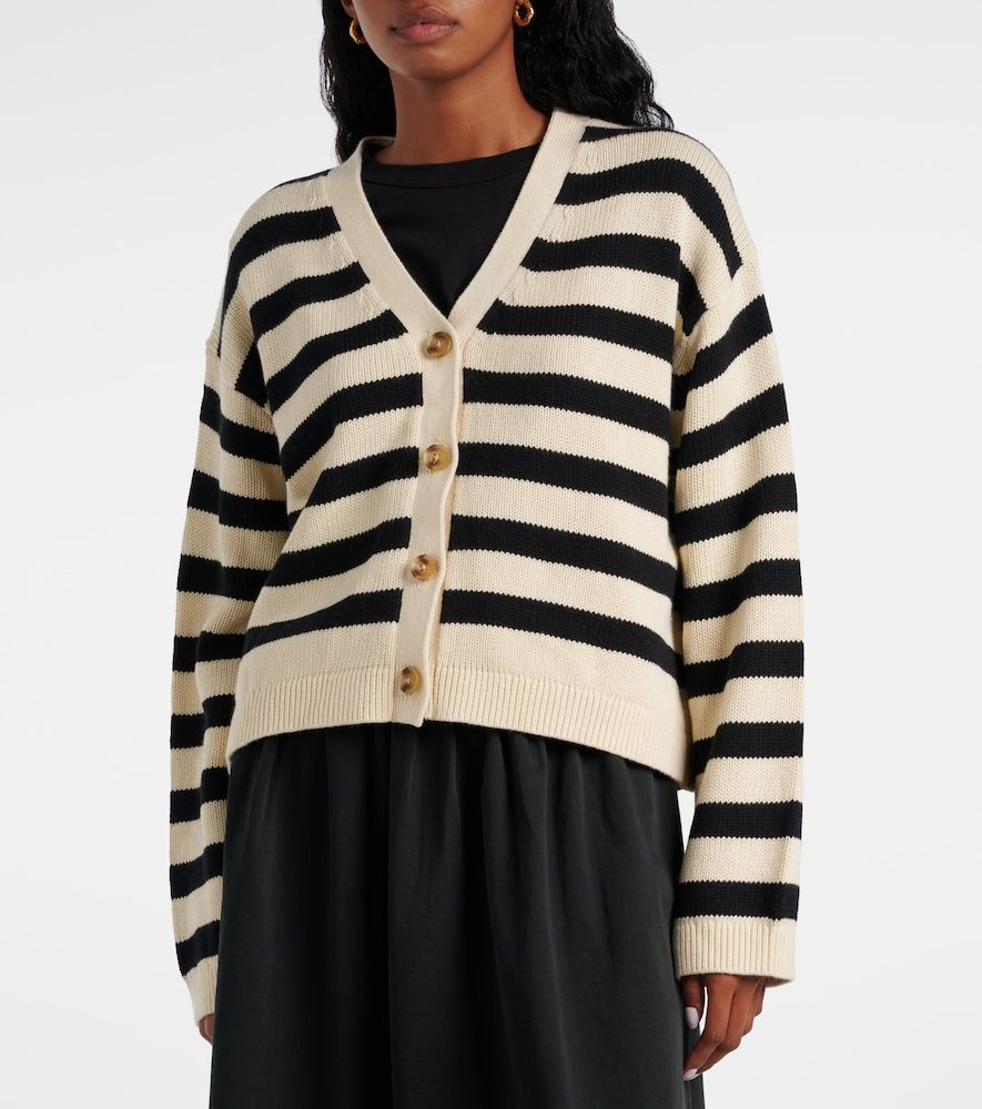 Cardigan Elodie in cotone e cashmere a righe - Velvet - Modalova