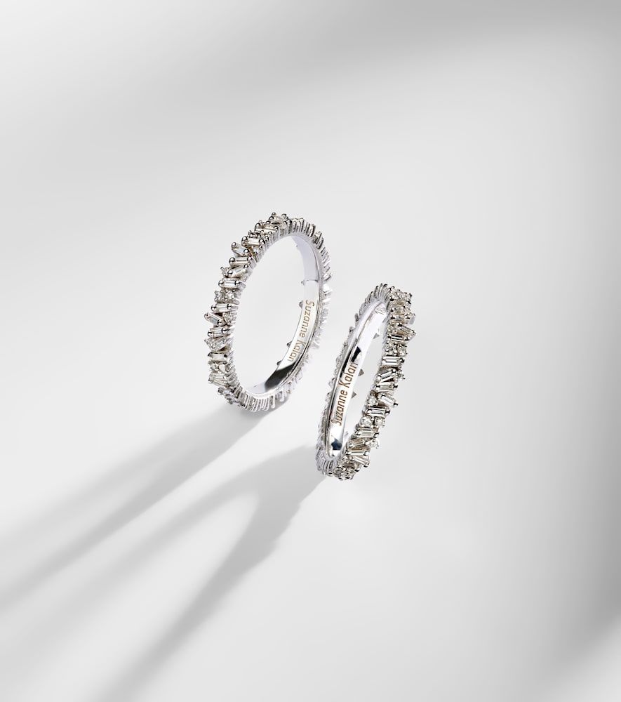 Icon Mini 18kt white gold tech ring jackets with diamonds - Suzanne Kalan - Modalova