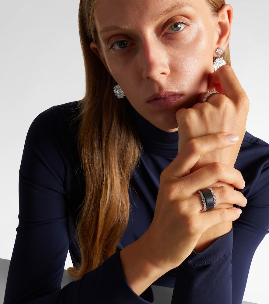 Icon Mini 18kt white gold tech ring jackets with diamonds - Suzanne Kalan - Modalova