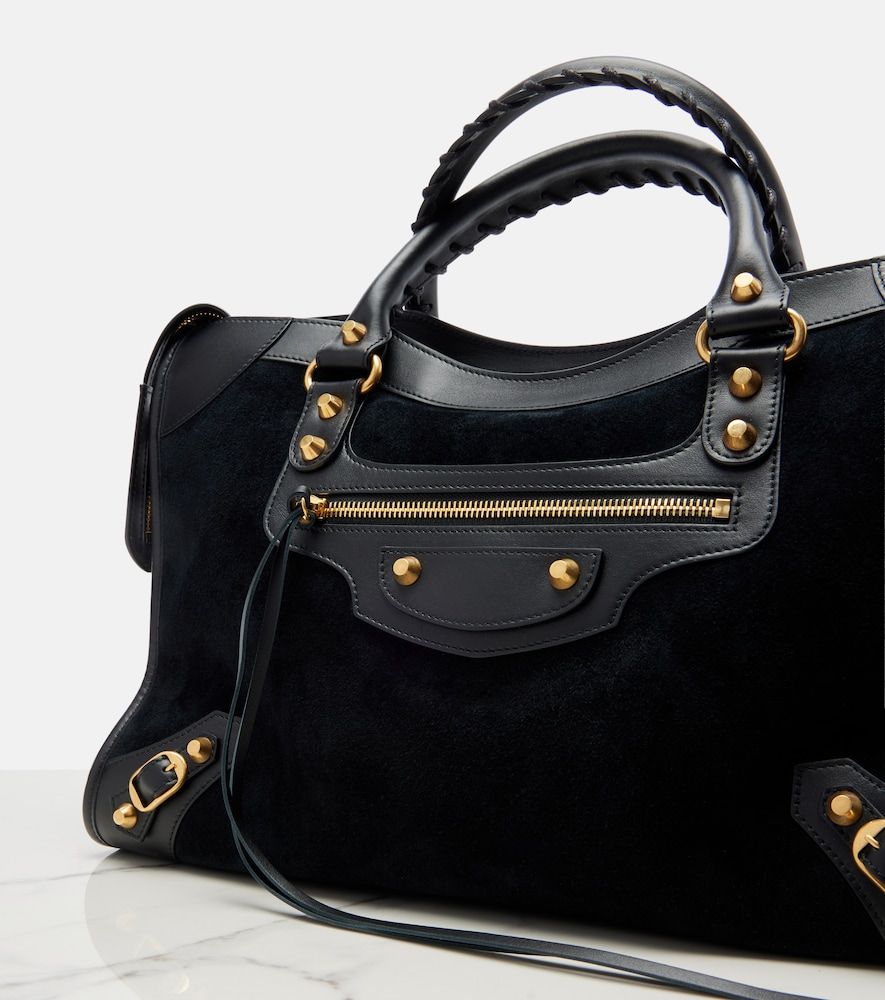 Borsa Le City Medium in suede con pelle - Balenciaga - Modalova