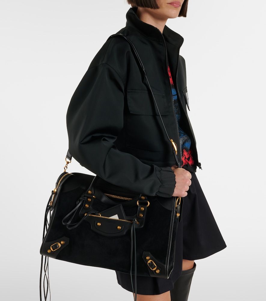 Borsa Le City Medium in suede con pelle - Balenciaga - Modalova