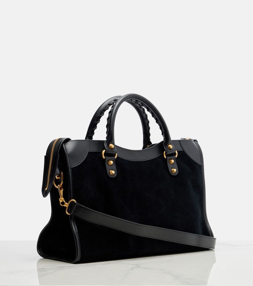 Borsa Le City Medium in suede con pelle - Balenciaga - Modalova
