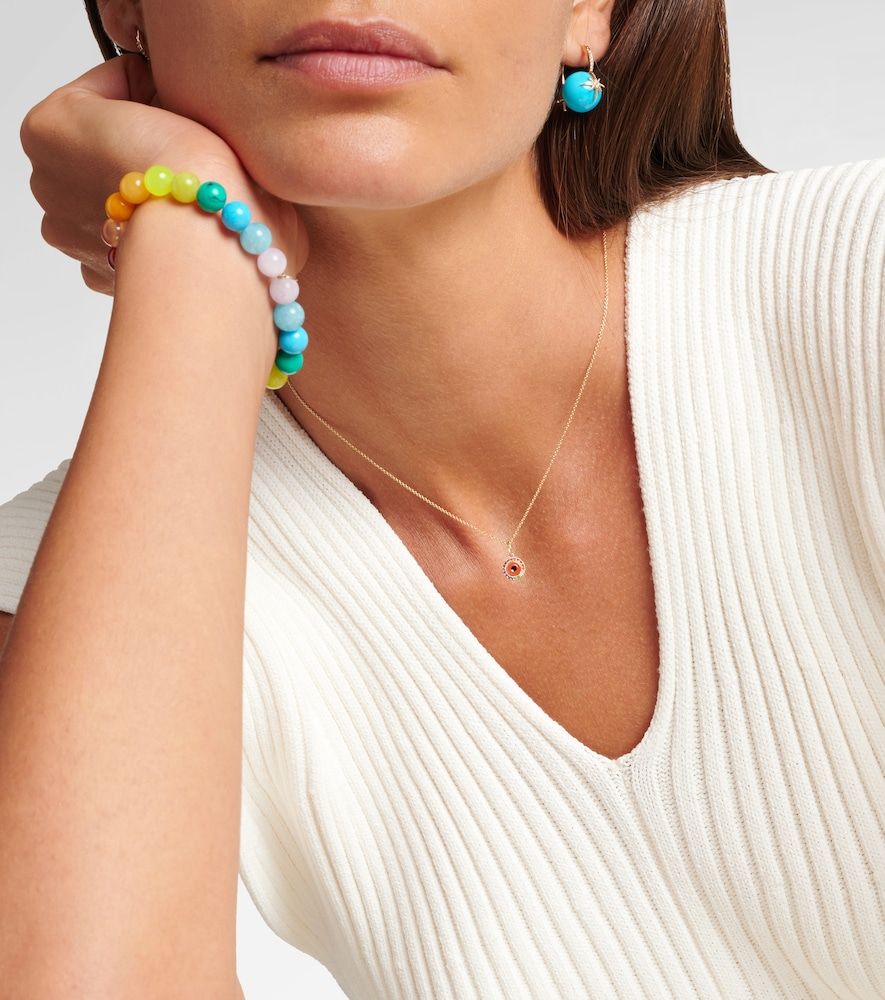 Collar Evil Eye de oro de 14 ct y diamantes - Sydney Evan - Modalova