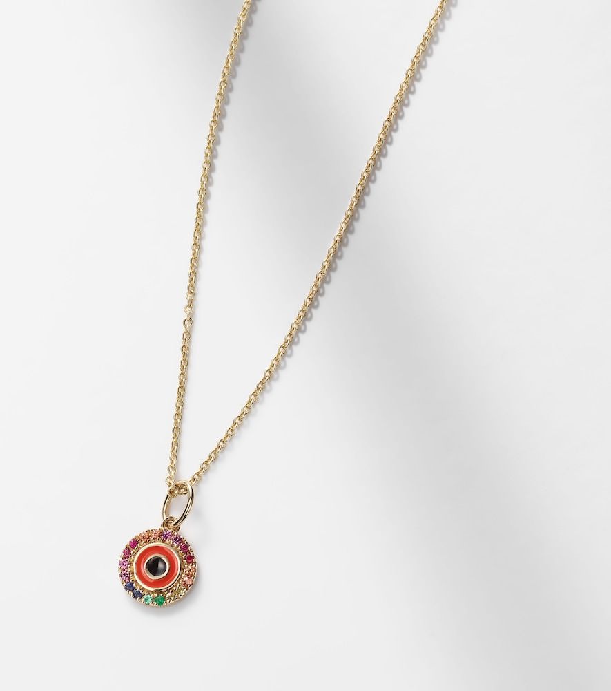 Collar Evil Eye de oro de 14 ct y diamantes - Sydney Evan - Modalova
