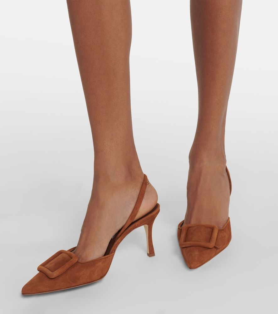 Slingback-Pumps Maysli 70 aus Veloursleder - Manolo Blahnik - Modalova