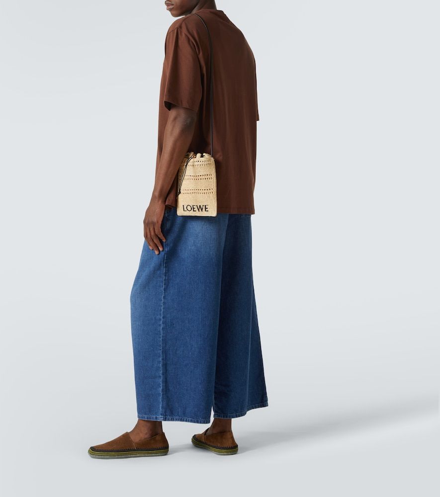 Bolso al hombro de rafia con logo - Loewe - Modalova