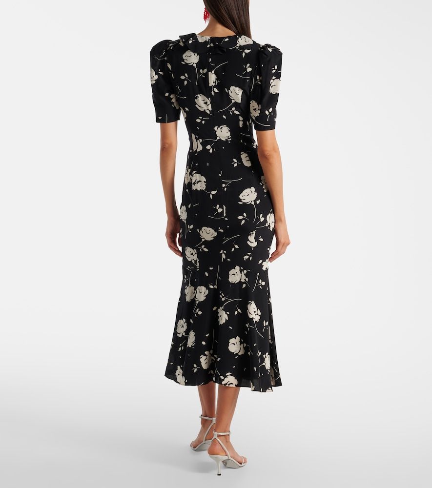 Floral printed silk midi dress - Alessandra Rich - Modalova