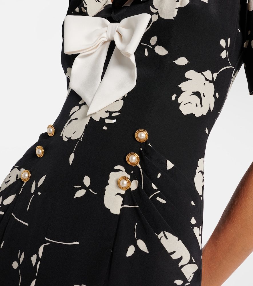 Floral printed silk midi dress - Alessandra Rich - Modalova