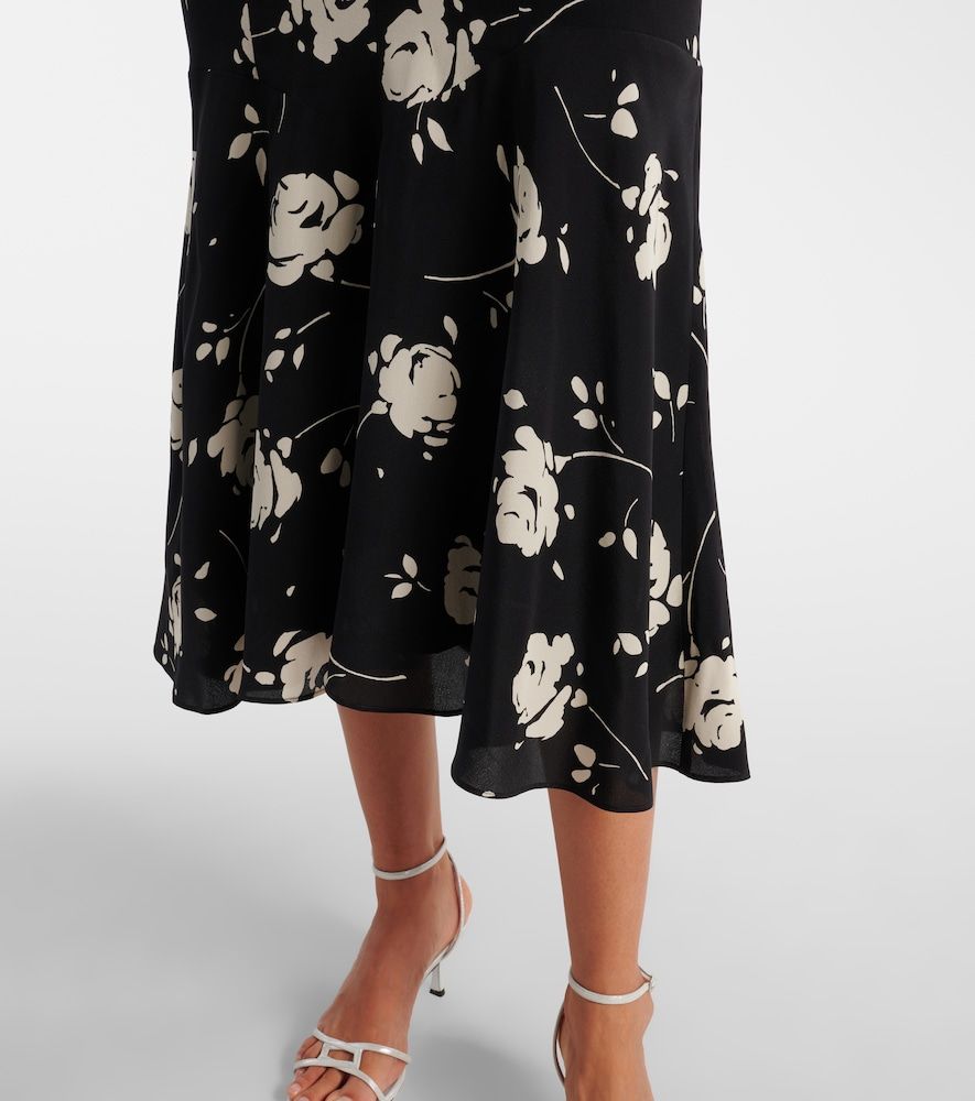 Floral printed silk midi dress - Alessandra Rich - Modalova