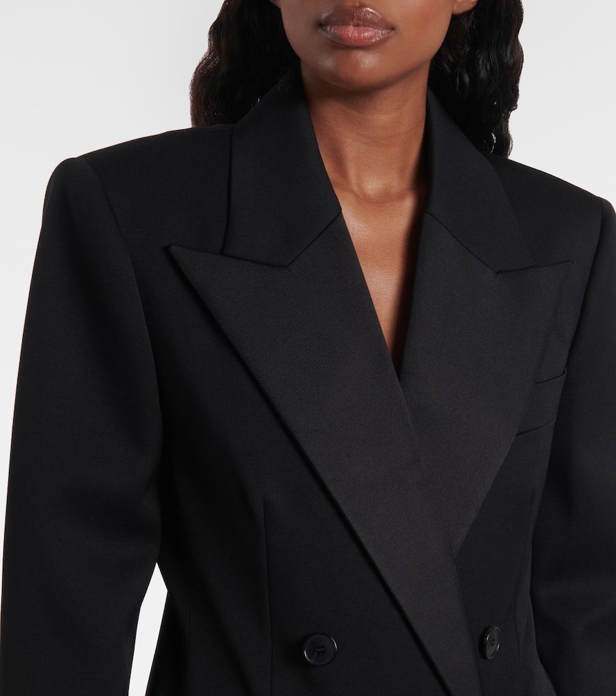 Double-breasted satin-trimmed wool blazer - Givenchy - Modalova