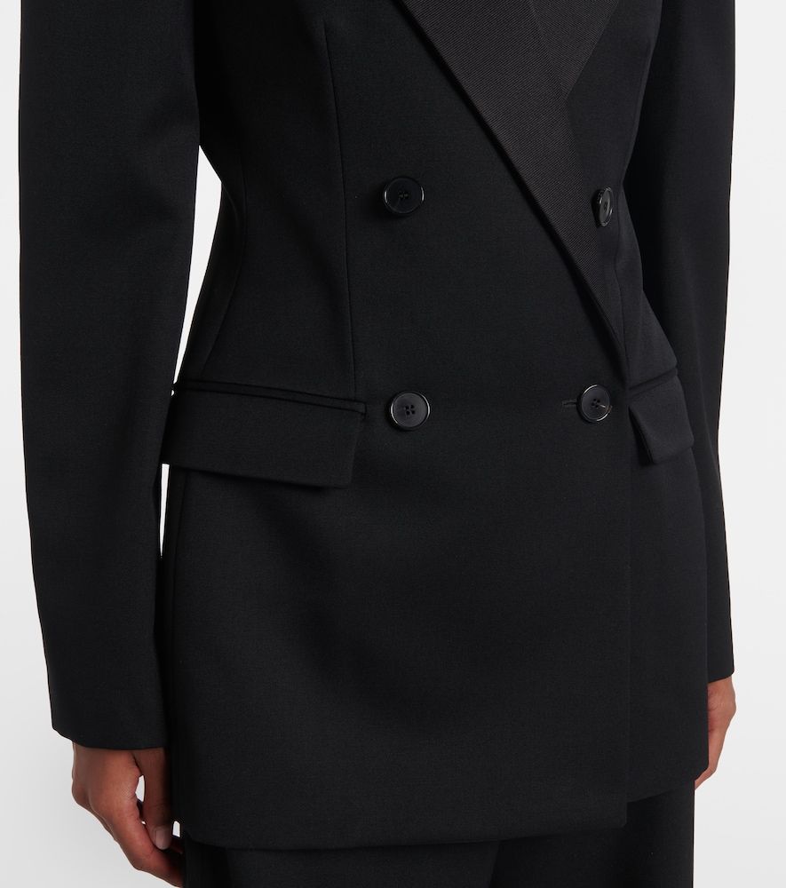 Double-breasted satin-trimmed wool blazer - Givenchy - Modalova