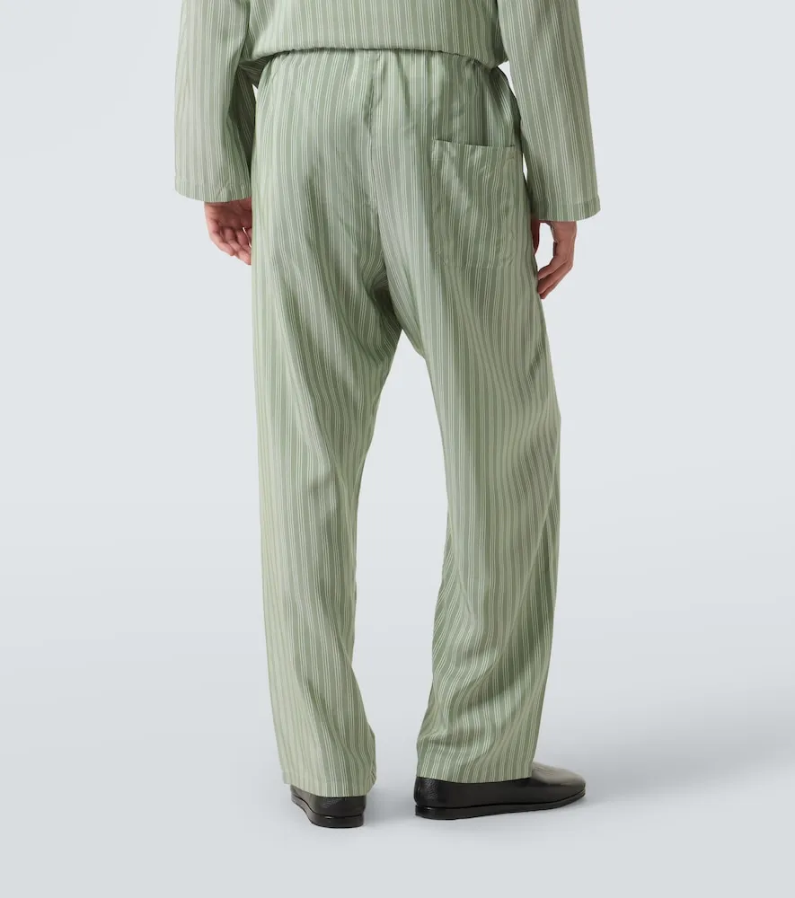 Pantalones rectos Sylvan de seda a rayas - Bode - Modalova