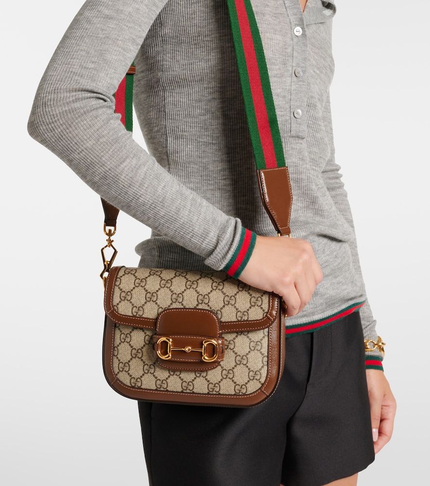 Horsebit 1955 Mini leather-trimmed shoulder bag - Gucci - Modalova